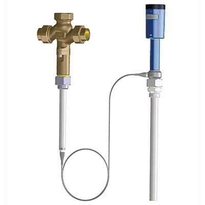 Sistema termomecânico em corte demonstra o controlador de temperatura como funciona por meio de sensores e ação direta na válvula.