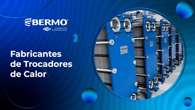 Imagem institucional da Bermo com linha de produção e a frase “Fabricantes de trocadores de calor” destacando a marca no setor industrial.