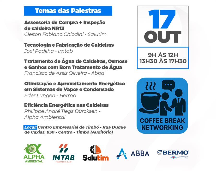 Imagem com as descrições dos Temas das Palestras e a Data do Seminário Vapor Tech Summit