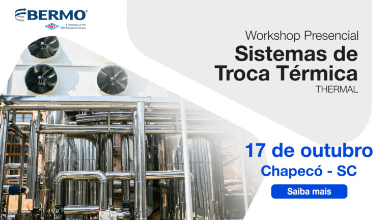 Imagem com informações a respeito de um workshop de Sistemas de Troca Térmica (Thermal) - Chapecó - SC