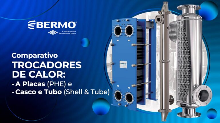 Comparativo entre trocadores de calor a placas (PHE) e casco e tubo (Shell & Tube), destacando eficiência térmica, robustez e aplicação do melhor trocador de calor industrial.