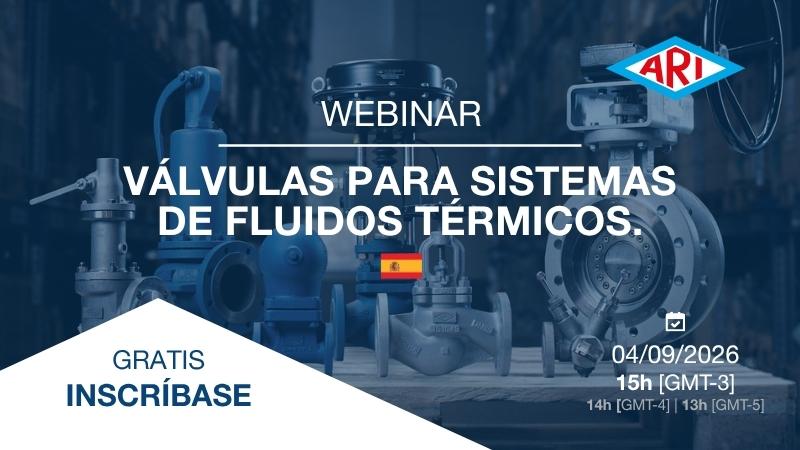 Convite Webinar - V&aacute;lvulas para sistemas de fluidos t&eacute;rmicos - Bermo / ARI